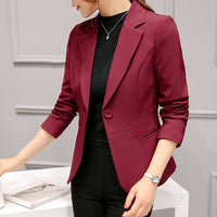 Load image into Gallery viewer, Black Women Blazer 2019 Formal Blazers Lady Office Work Suit Pockets Jackets Coat Slim Black Women Blazer Femme Jackets